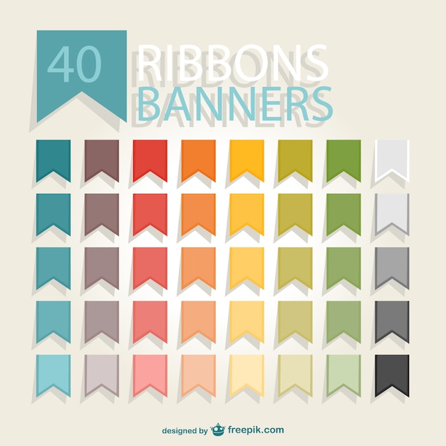 Free vector ribbons banners pack