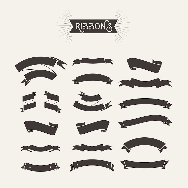 Free Vector ribbons design set