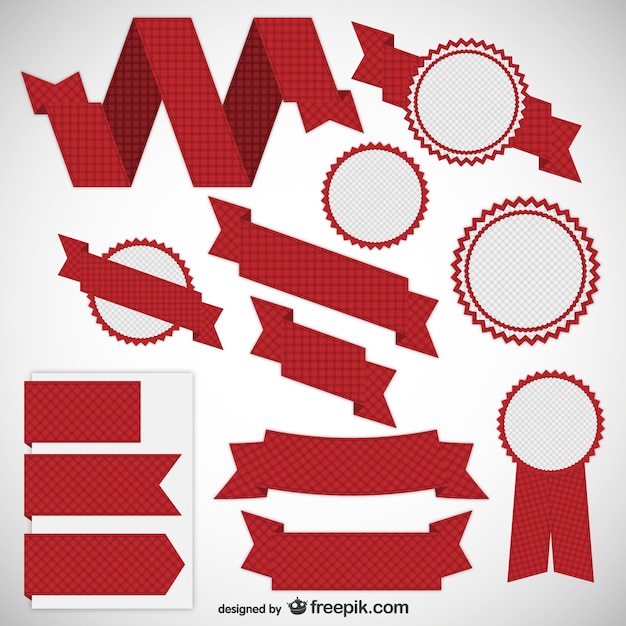 Free vector ribbons and labels pack