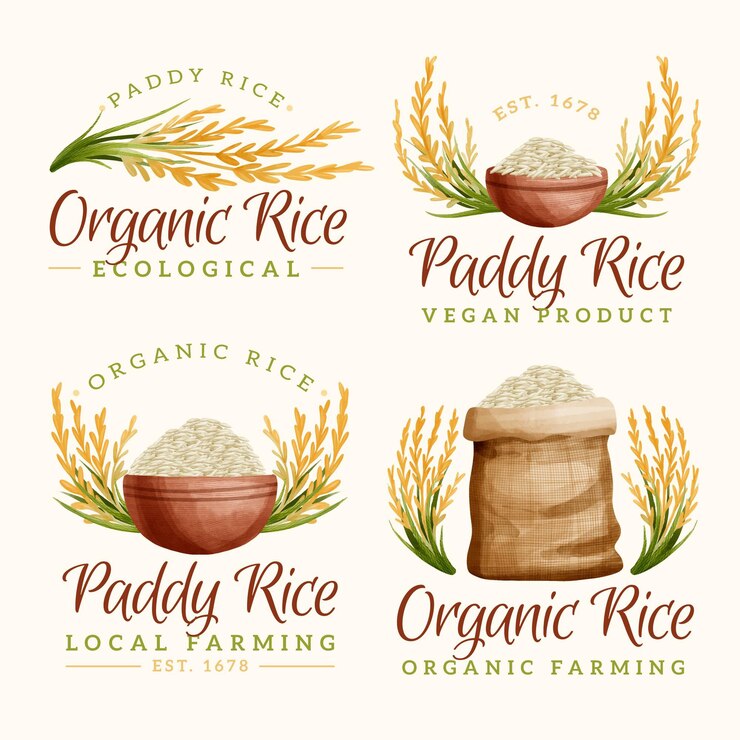 Free Vector rice logo collection