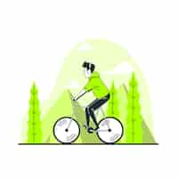 Free vector ride a bicycle concept illustration