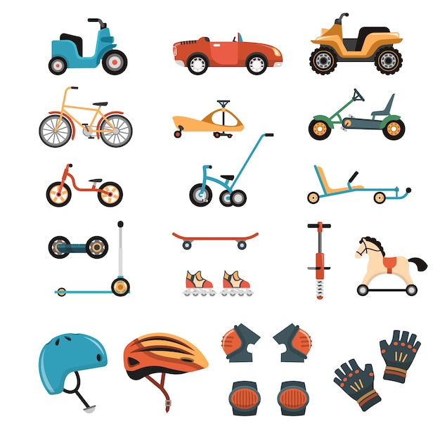 Free vector ride-on toys elements collection