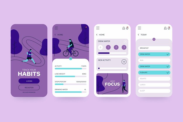 Riding the bile and running goals and habits tracking app