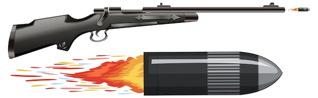 Free vector rifle gun with bullets