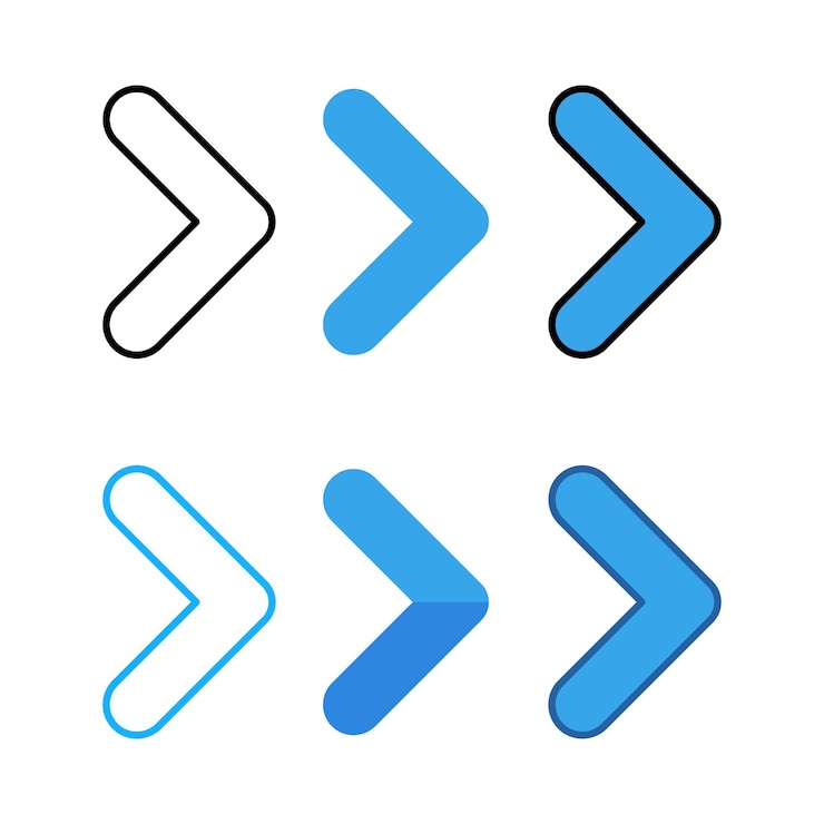 मुफ़्त वेक्टर right arrows blue set