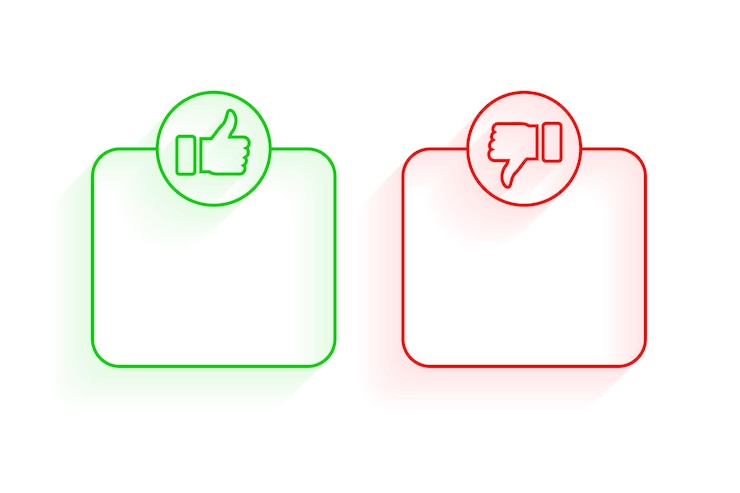 Free Vector right and wrong checkmark box with empty space