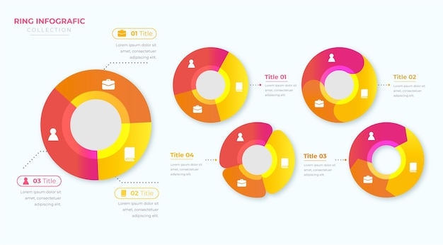 Free vector ring infographic collection