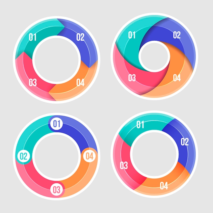 Free Vector ring infographic collection
