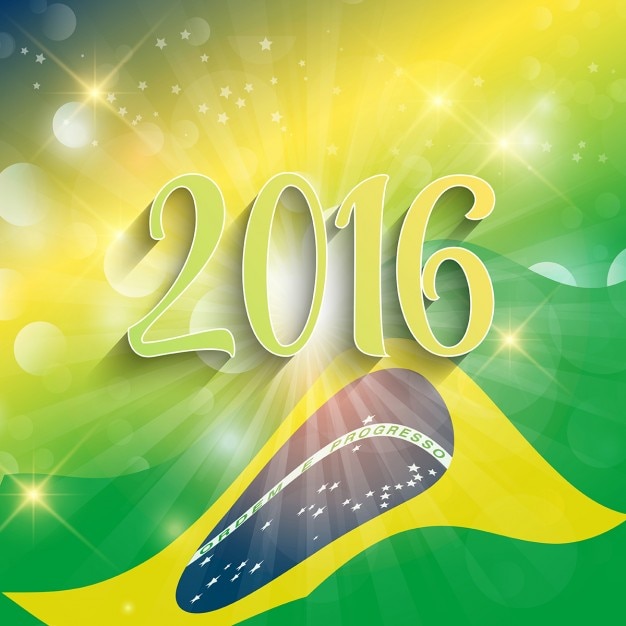 Free vector rio de janeiro background with brazil flag design