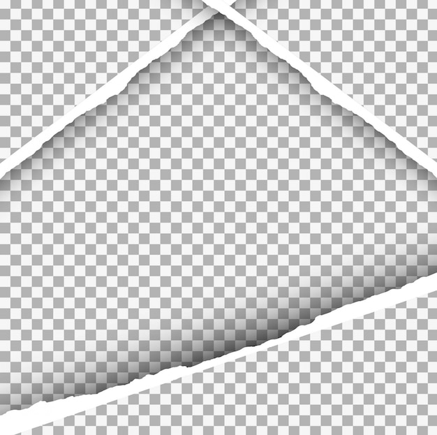 Ripped paper background in triangle form