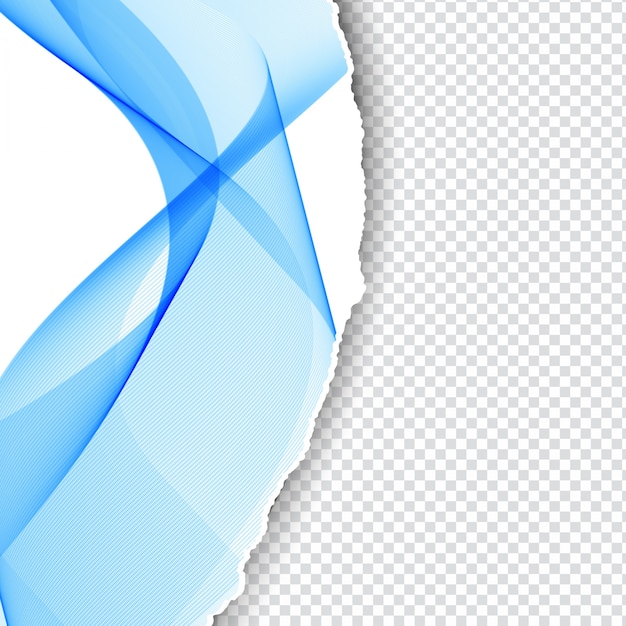 リップされた紙のスタイルの青い波のデザインの背景