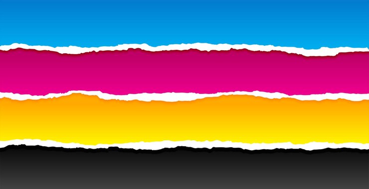 मुफ़्त वेक्टर ripped style cmyk colorful banner design vector