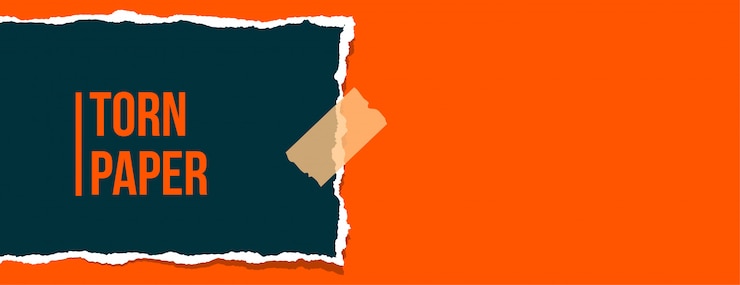 Free Vector ripped torn paper banner with sticky tape