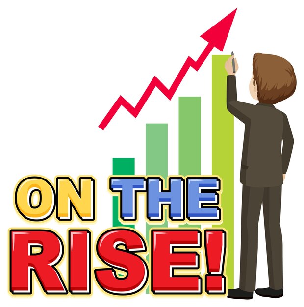 On the rise isolated word text with fired businessman