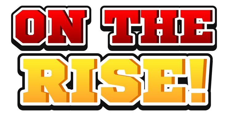 Free Vector on the rise word logo