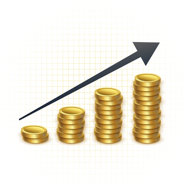 Rising prices for gold concept chart