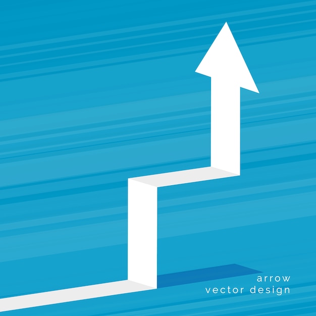 無料ベクター 白い背景に上昇している白い3dの矢印