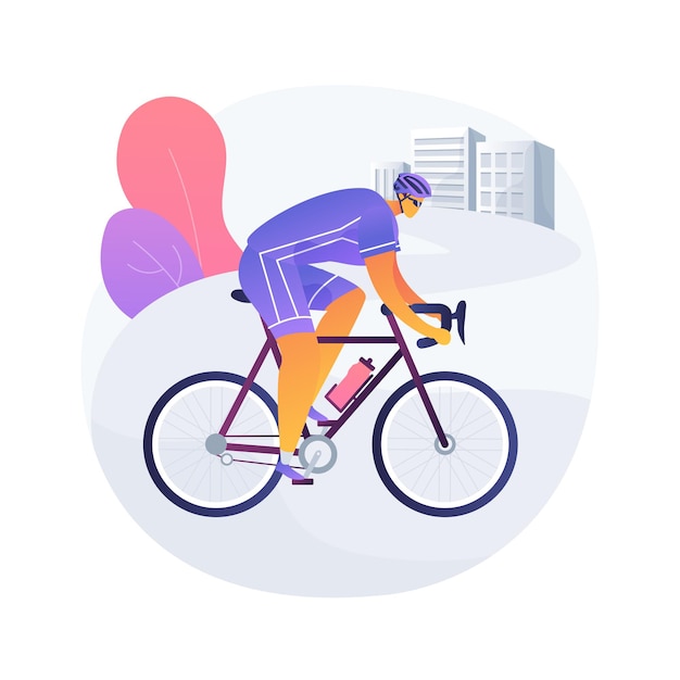 Road bicycle abstract concept vector illustration. extreme\
bike, urban transport, fast track, cycling travel, sport race,\
street biker, outdoor ride competition, active people abstract\
metaphor.