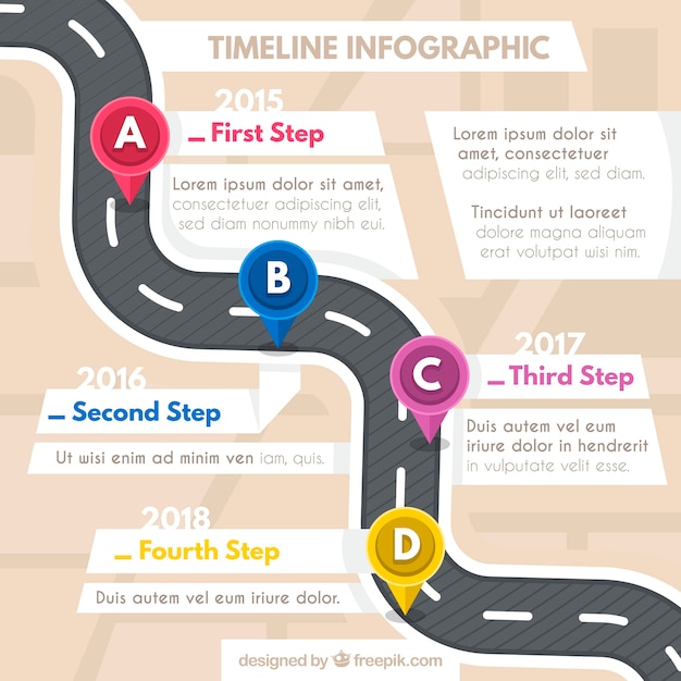 Road concept for infographic timeline