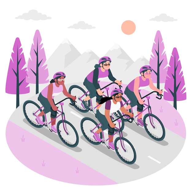 Бесплатное векторное изображение Иллюстрация концепции шоссейного велоспорта