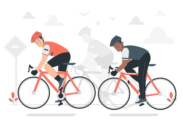 Free vector road cycling  concept illustration