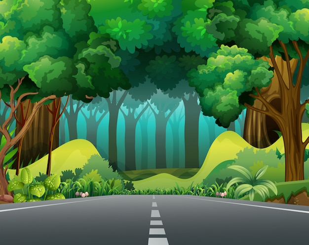 Free vector road to the forest