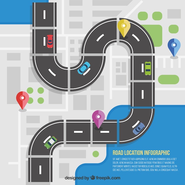 Vettore gratuito strada luogo infografica