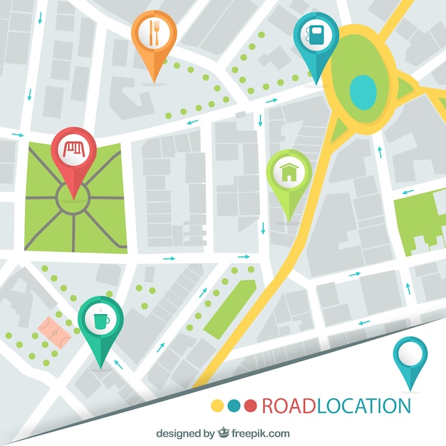 Free vector road location map