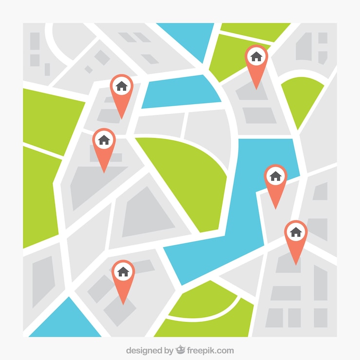 Free Vector road map background with pointers