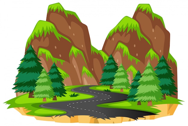Free vector road to the nature