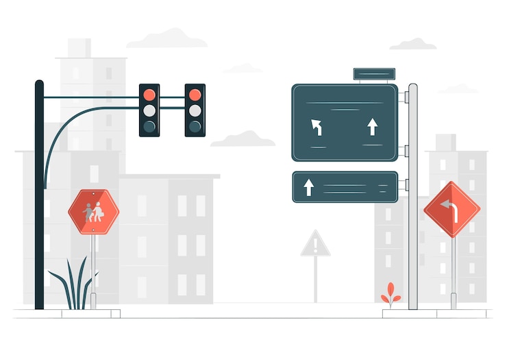 Free Vector road sign concept illustration