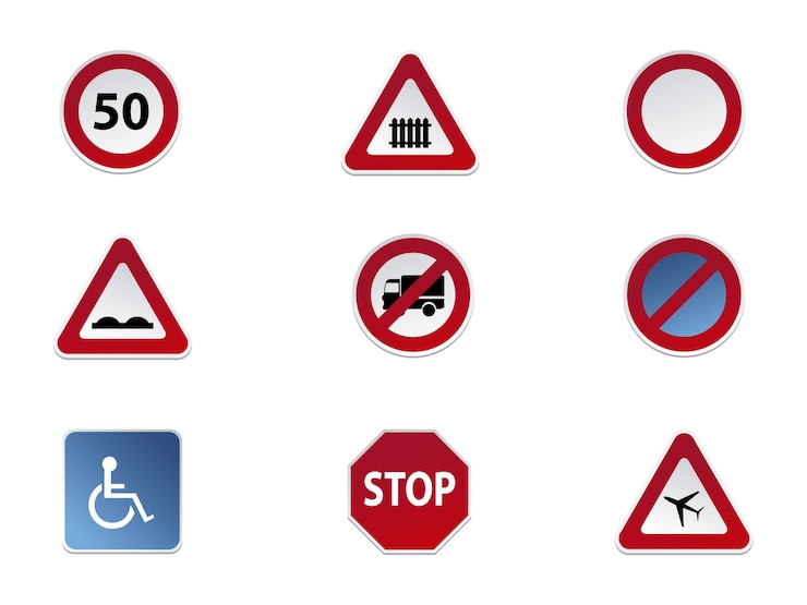 Free Vector road signs icon collection