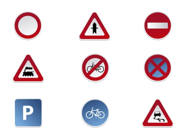 Free vector road signs icon collection