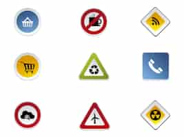 Free vector road signs icon collection