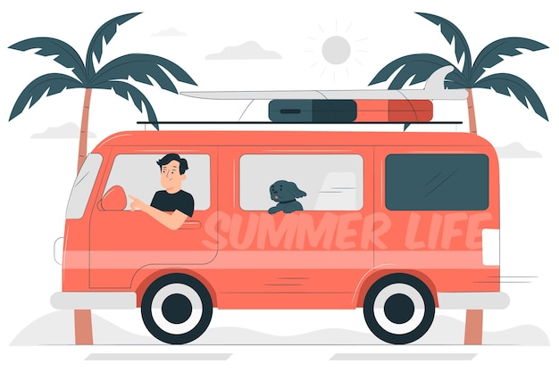 Free vector road trip concept illustration