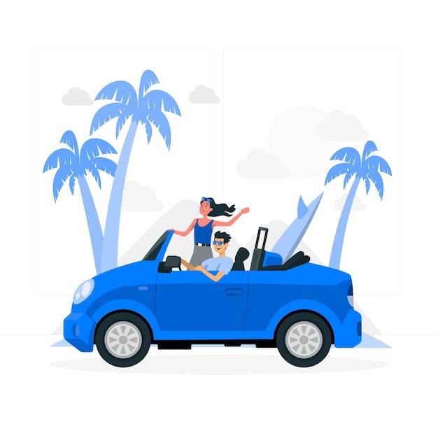 Free vector road trip concept illustration