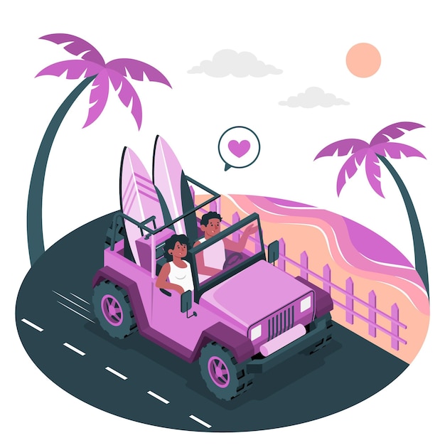 Free vector road trip concept illustration