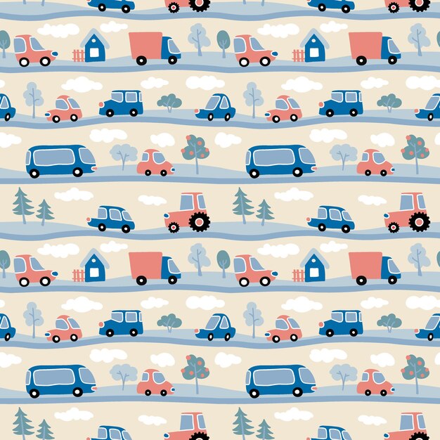 車のイラストのかわいい猫の運転手 プレミアムベクター
