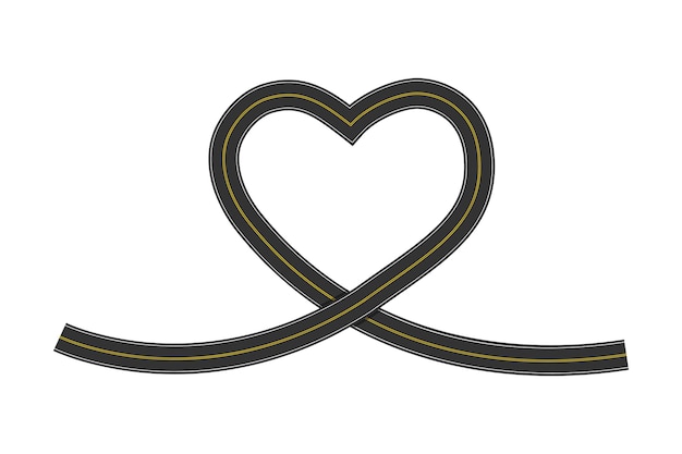 Дорога с петлей в форме сердца символ любви день святого валентина творческий элемент