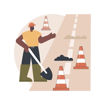 Road works abstract concept illustration.