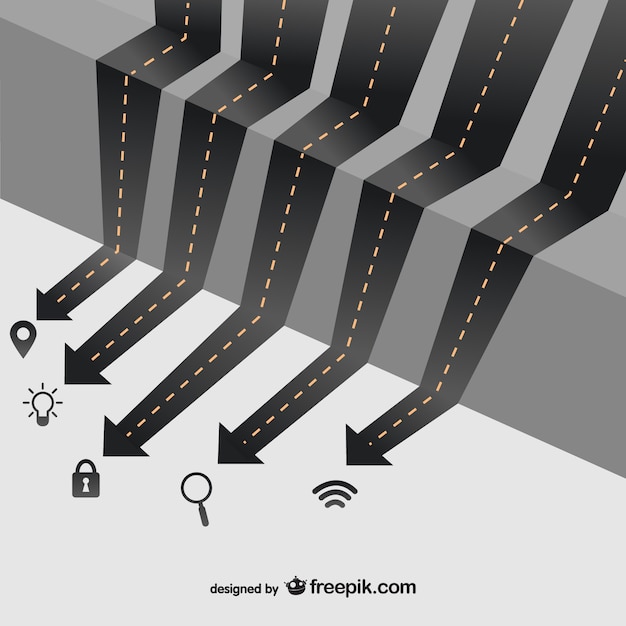 Roads Business Infographic: Vector Templates for Free Download