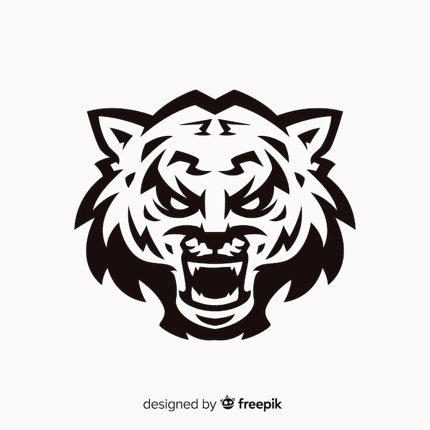 Бесплатное векторное изображение Ревущий фон тигра