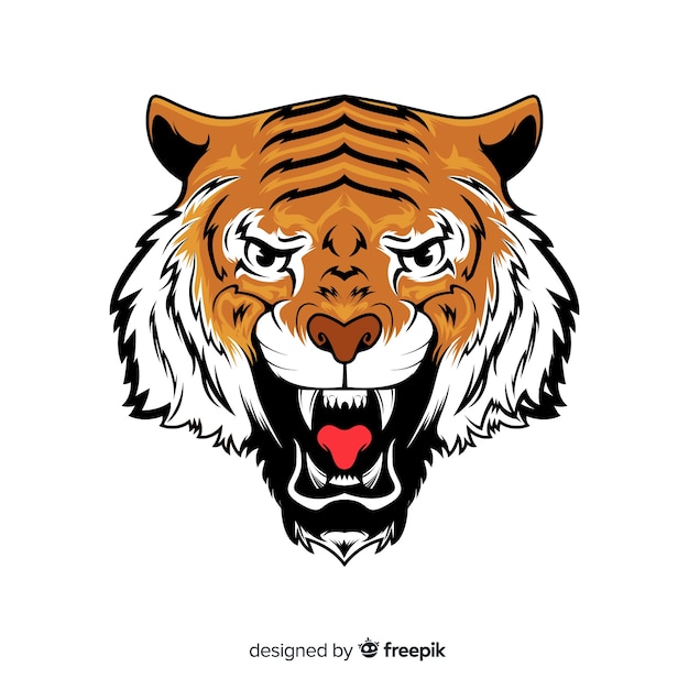 Roaring tiger background