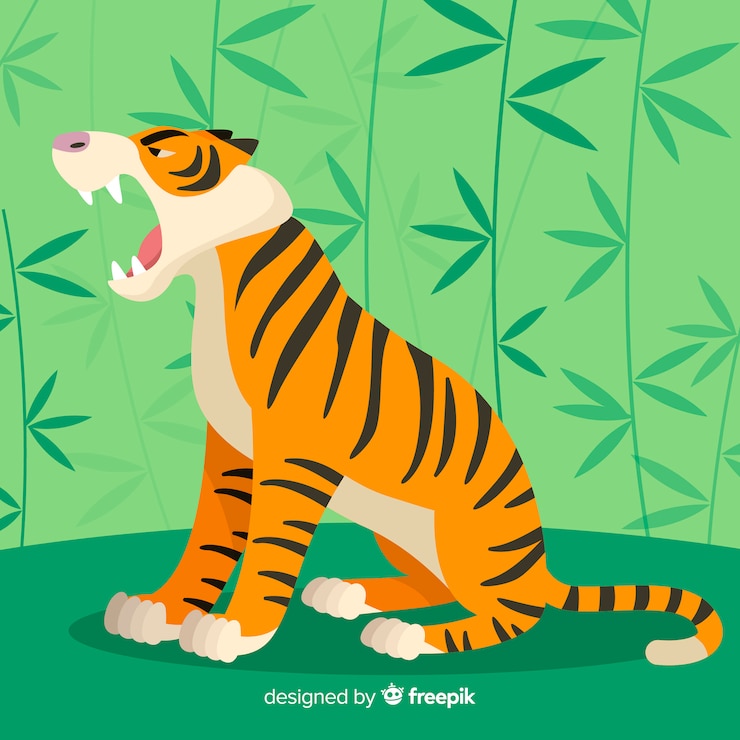 무료 Vector 활활 타오르는 호랑이 배경