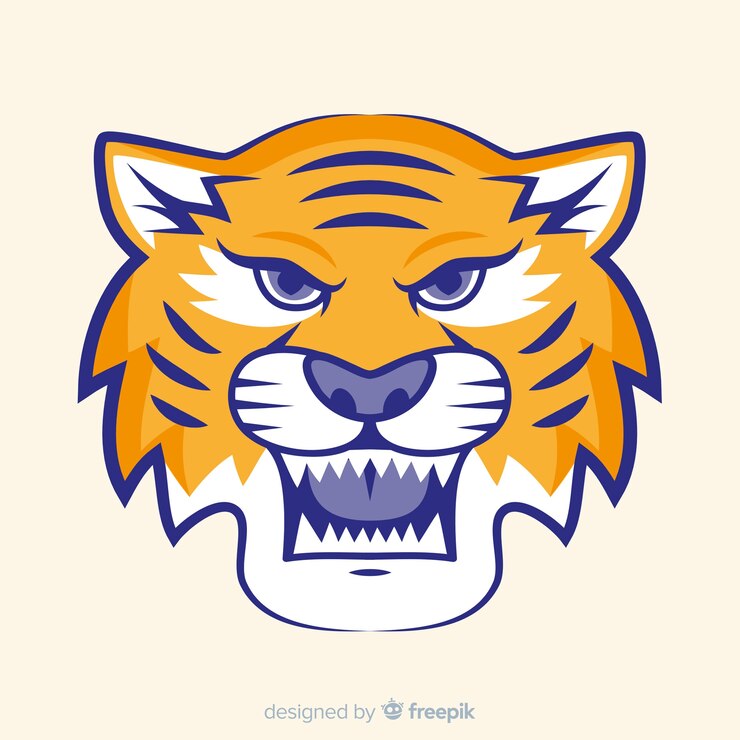 Free Vector roaring tiger background