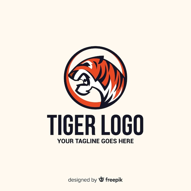 Vettore gratuito logo tigre ruggente