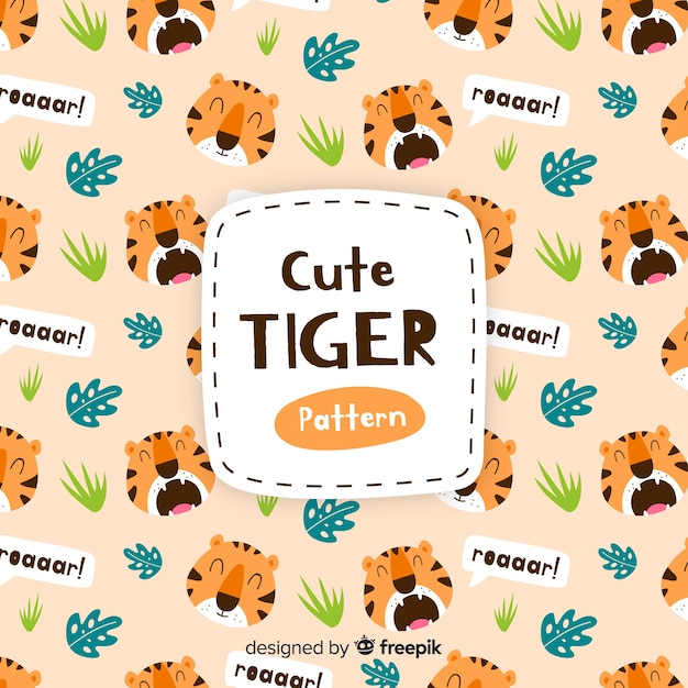 Free vector roaring tiger pattern