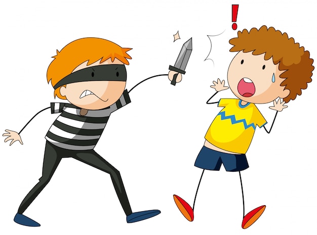 Free vector robber kid playing