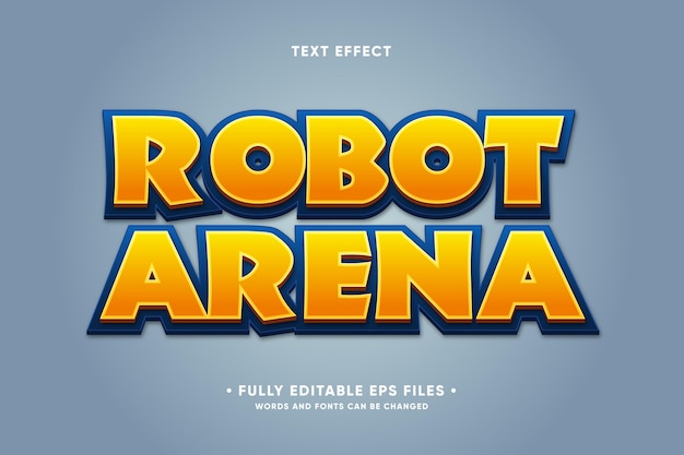 Vettore gratuito effetto testo arena robotica