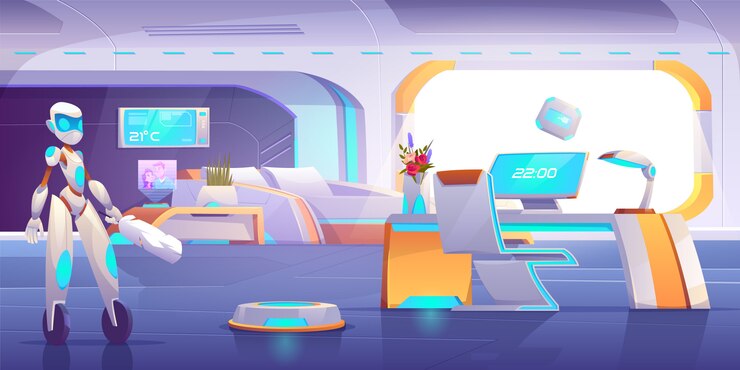 Free Vector robot assistant automatic vacuum window cleaner